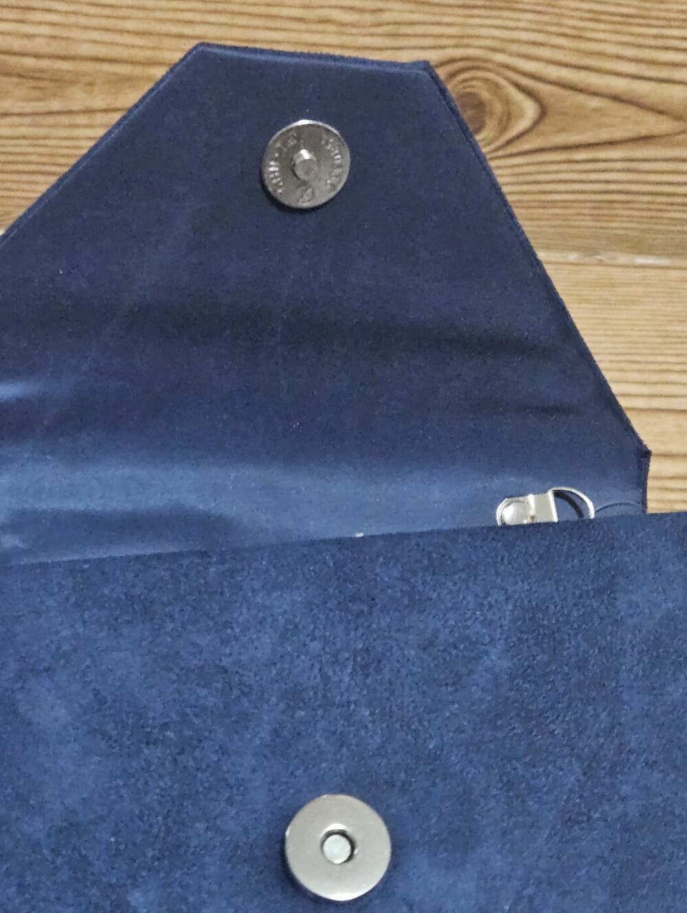 Navy Blue Clutch With Rhinestones - Picture 5 of 7